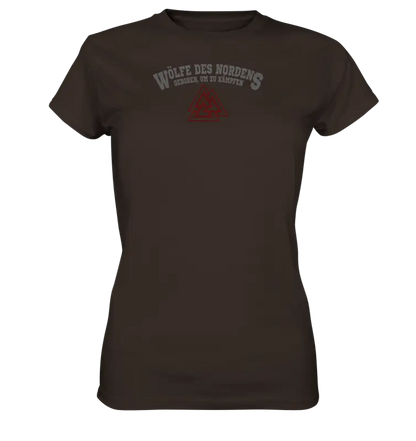 Wölfe des Nordens - Damen Shirt Premium Qualität & Beidseitiger Druck - Brown / XS - Lady-Shirts